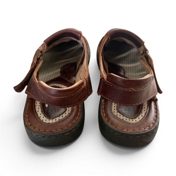 Born Mens Size 9M Brown Leather Fisherman Sandals Closed Toe Comfort EUC main image 7